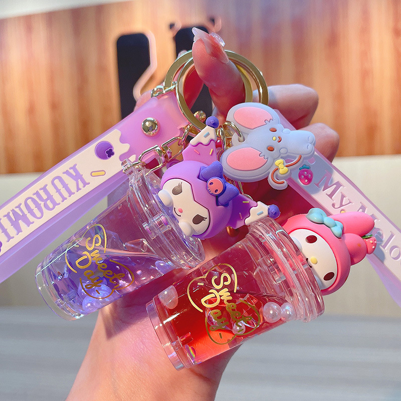 Coffee And Tea Bar - Sanrio Kuromi Melody Quicksand Keychain Cute