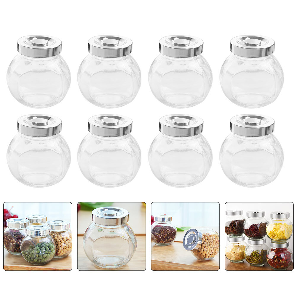 Coffee Tea Jars - 8Pcs Lightweight Portable Glass Storage Jars