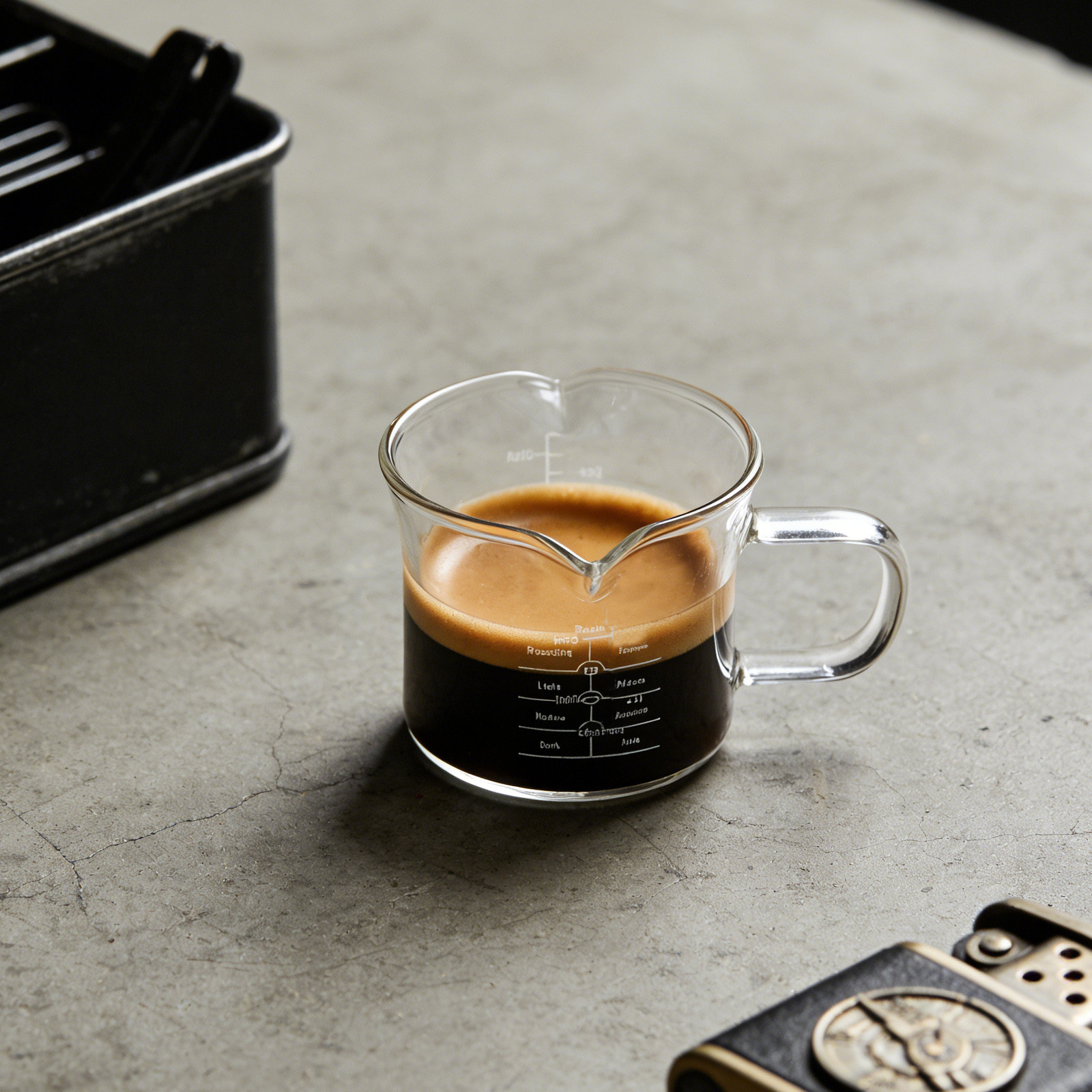 Coffee Tea Cups - Double Spout Glass Measuring Cup 100Ml