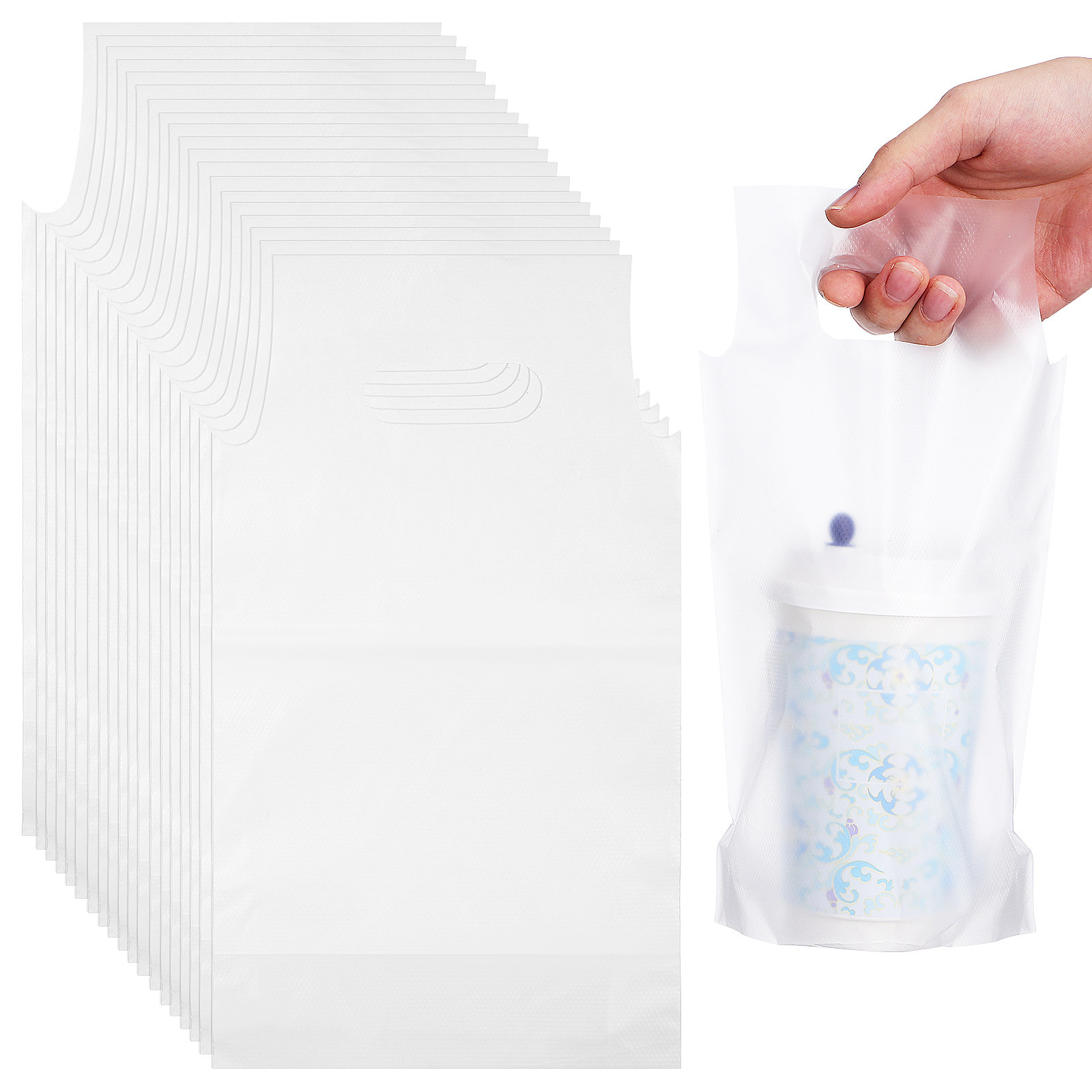 500Pcs Beverage Bags Handle Tr - Coffee Tea Cups recension och pris