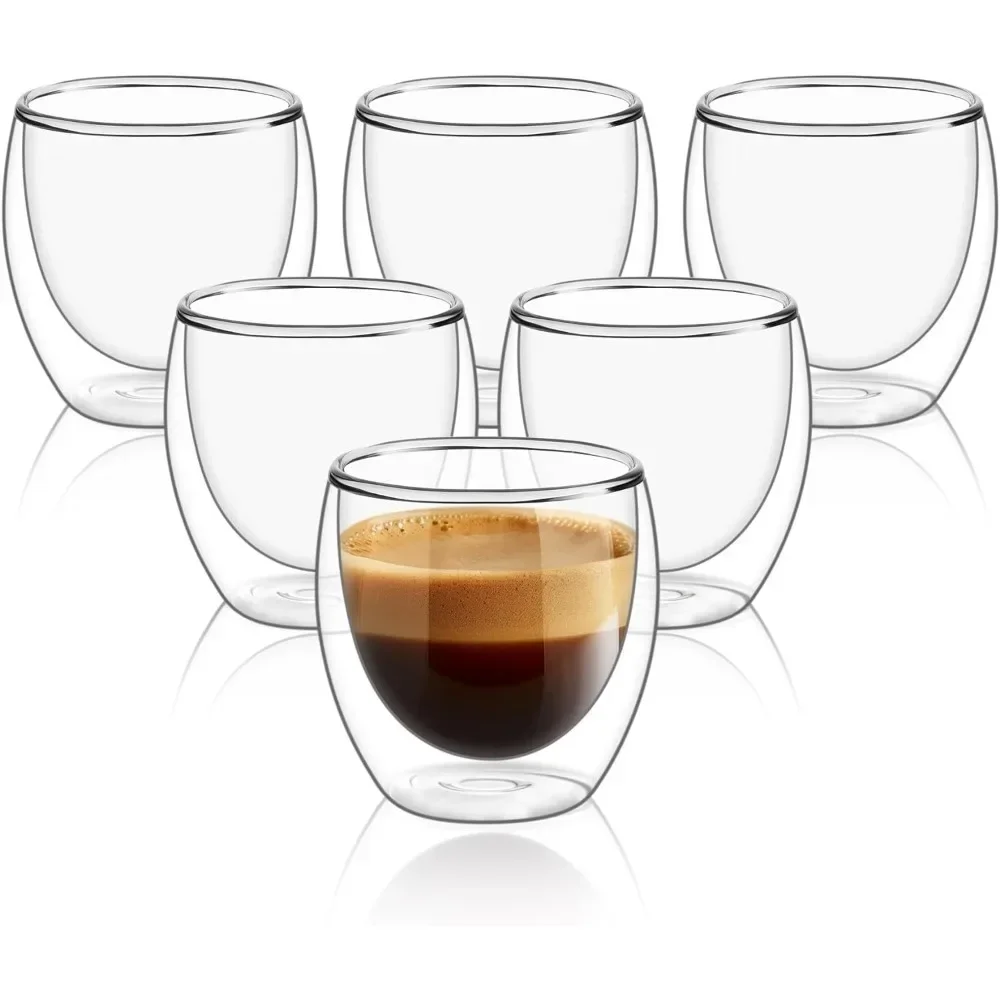 6 pcs Clear Double Wall Glass  - Coffee And Tea Bar recension och pris