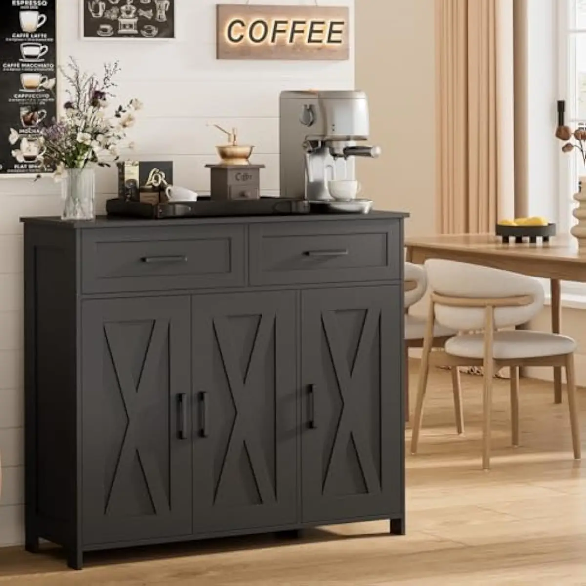 Coffee Bar Storage Cabinet wit - Coffee & Tea Haus recension och pris