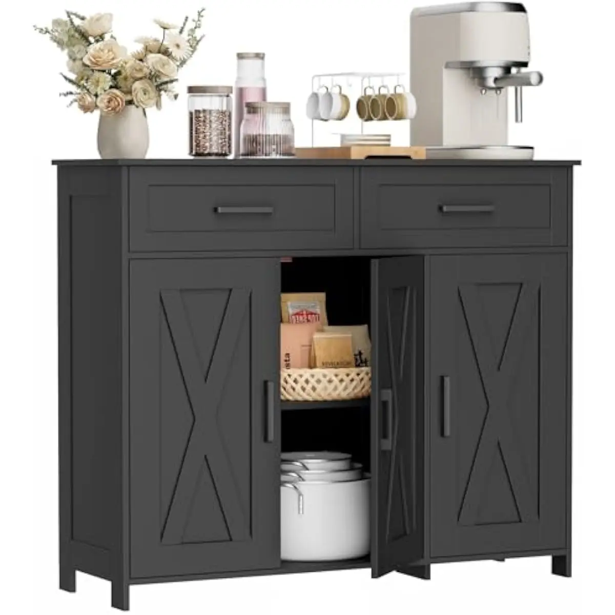 Coffee Bar Storage Cabinet wit - Coffee & Tea Haus recension och pris