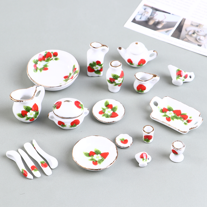 1 Set 1:12 Miniature Doll Hous - Coffee Tea Games recension och pris