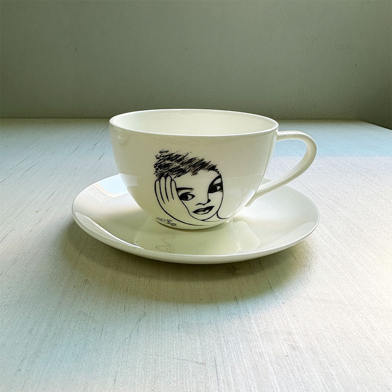 Ceramic Cup Hand Drawn Charact - Coffee Tea Images recension och pris