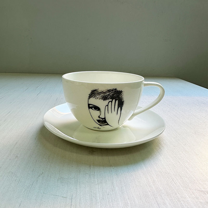Ceramic Cup Hand Drawn Charact - Coffee Tea Images recension och pris