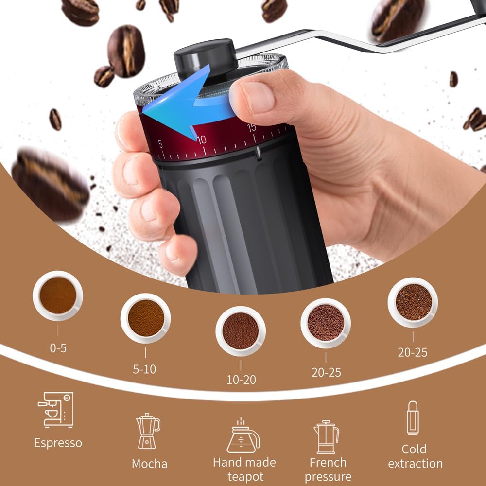 Manual Coffee Grinder with 40  - Burr Hand Grinder recension och pris