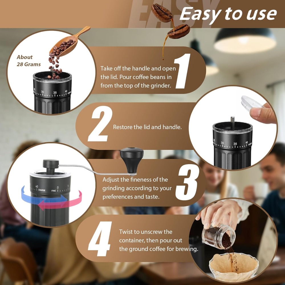 Manual Coffee Grinder with 40  - Burr Hand Grinder recension och pris