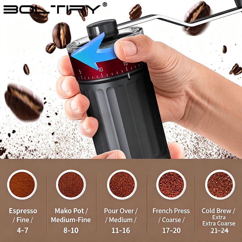 BOLTIFY High-Q Adjustable Coar - Burr Hand Grinder recension och pris