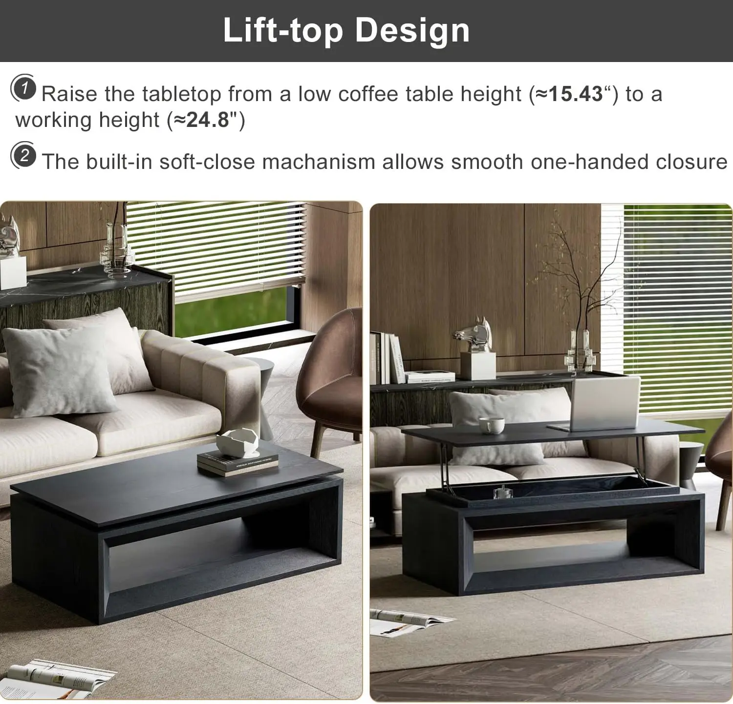 43.3'' Rectangle Lift Top Coff - Coffee Or Tea Please recension och pris