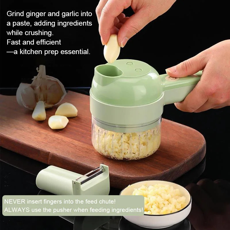 4 IN 1 Electric Vegetable Cutt - Burr Hand Grinder recension och pris